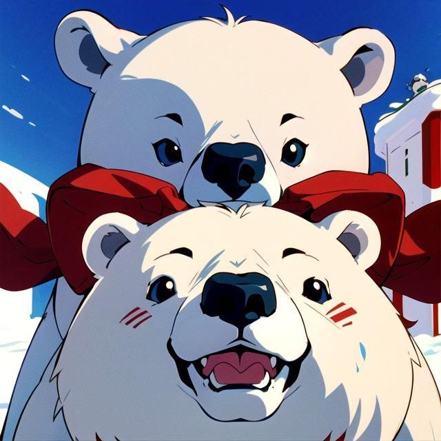 AI아트 여자와 북극곰