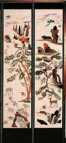 십장생 그림 자수