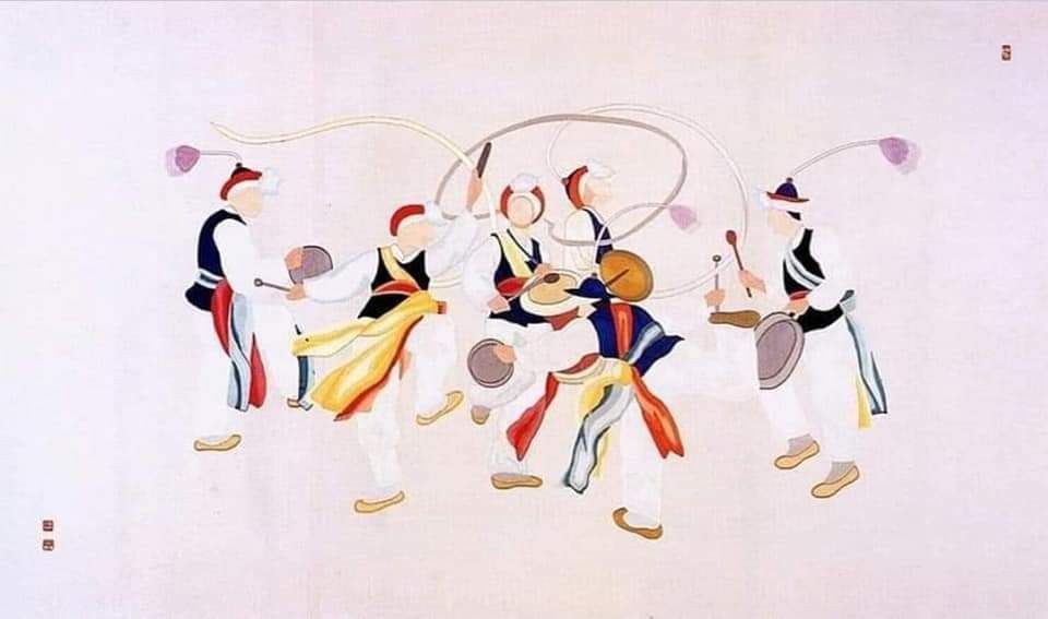 청와대 농악도 자수