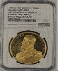 1888-DATED GERMANY GOLD BAVARIA WITT-3053 ART EXHIBITION IN MUNICH